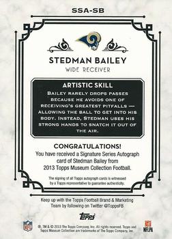 2013 Topps Museum Collection - Signature Series Autographs Gold #SSA-SB Stedman Bailey Back