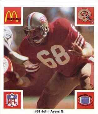 1986 McDonald's San Francisco 49ers #NNO John Ayers Front