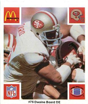 1986 McDonald's San Francisco 49ers #NNO Dwaine Board Front