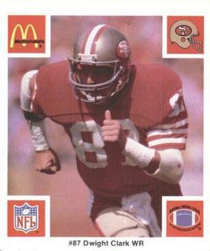 1986 McDonald's San Francisco 49ers #NNO Dwight Clark Front