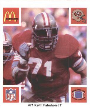 1986 McDonald's San Francisco 49ers #NNO Keith Fahnhorst Front