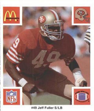 1986 McDonald's San Francisco 49ers #NNO Jeff Fuller Front