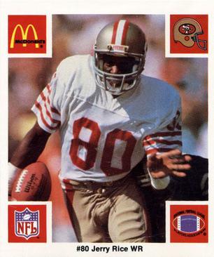 1986 McDonald's San Francisco 49ers #NNO Jerry Rice Front