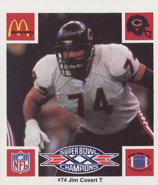 1986 McDonald's Chicago Bears #NNO Jim Covert Front