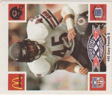 1986 McDonald's Chicago Bears #NNO Gary Fencik Front