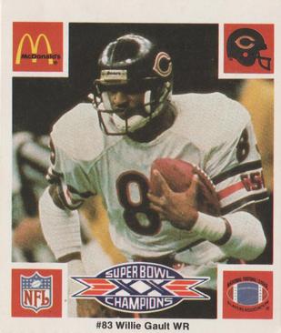 1986 McDonald's Chicago Bears #NNO Willie Gault Front
