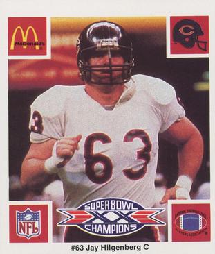 1986 McDonald's Chicago Bears #NNO Jay Hilgenberg Front