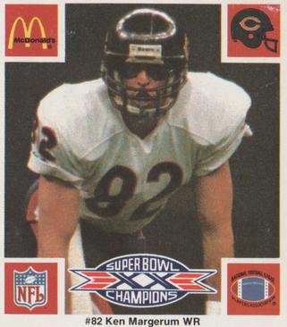 1986 McDonald's Chicago Bears #NNO Ken Margerum Front
