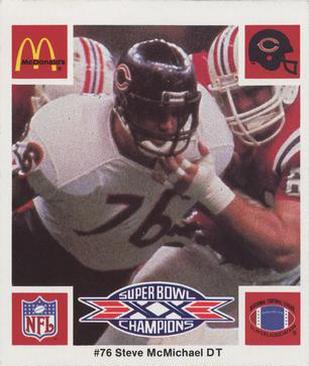1986 McDonald's Chicago Bears #NNO Steve McMichael Front