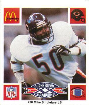 1986 McDonald's Chicago Bears #NNO Mike Singletary Front