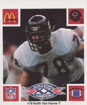 1986 McDonald's Chicago Bears #NNO Keith Van Horne Front