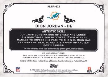 2013 Topps Museum Collection - Jumbo Relics #MJR-DJ Dion Jordan Back
