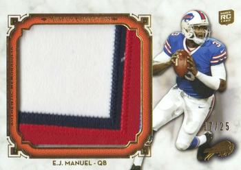 2013 Topps Museum Collection - Jumbo Relics Gold #MJR-EJM E.J. Manuel Front