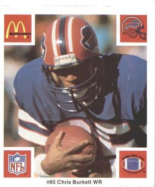 1986 McDonald's Buffalo Bills #NNO Chris Burkett Front
