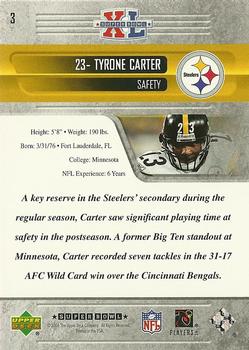 2006 Upper Deck Pittsburgh Steelers Super Bowl Champions #3 Tyrone Carter Back