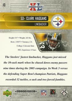 2006 Upper Deck Pittsburgh Steelers Super Bowl Champions #10 Clark Haggans Back