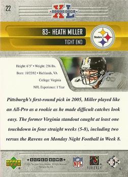 2006 Upper Deck Pittsburgh Steelers Super Bowl Champions #22 Heath Miller Back