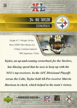 2006 Upper Deck Pittsburgh Steelers Super Bowl Champions #36 Ike Taylor Back