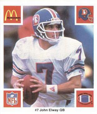 1986 McDonald's Denver Broncos #NNO John Elway Front