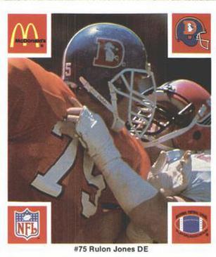 1986 McDonald's Denver Broncos #NNO Rulon Jones Front