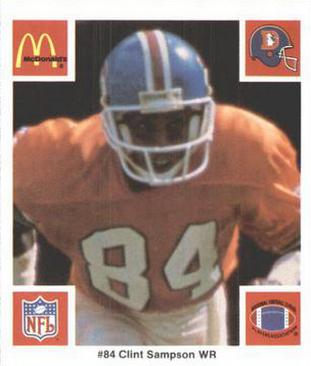 1986 McDonald's Denver Broncos #NNO Clint Sampson Front