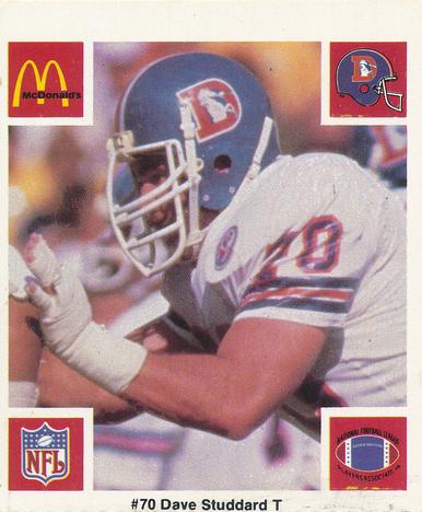 1986 McDonald's Denver Broncos #NNO Dave Studdard Front