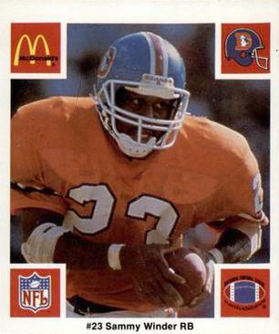 1986 McDonald's Denver Broncos #NNO Sammy Winder Front