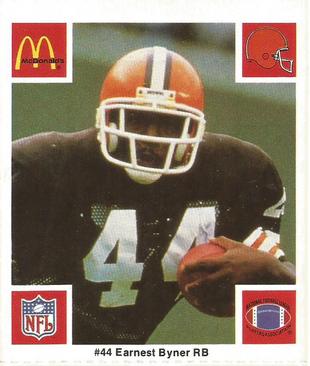 1986 McDonald's Cleveland Browns #NNO Earnest Byner Front