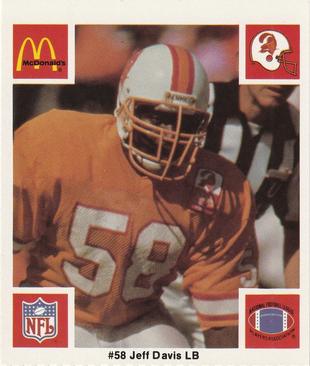 1986 McDonald's Tampa Bay Buccaneers #NNO Jeff Davis Front