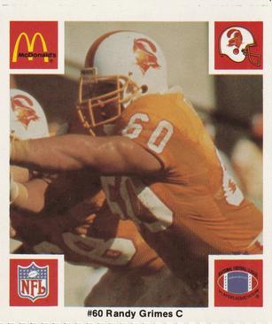 1986 McDonald's Tampa Bay Buccaneers #NNO Randy Grimes Front