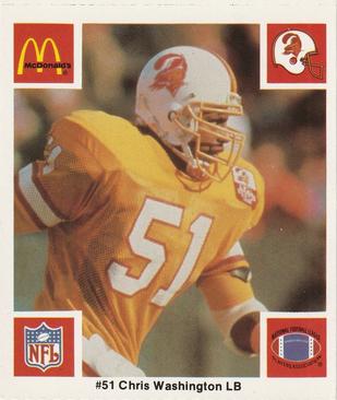 1986 McDonald's Tampa Bay Buccaneers #NNO Chris Washington Front