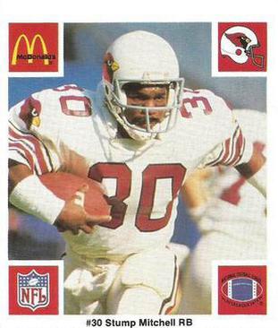 1986 McDonald's St. Louis Cardinals #NNO Stump Mitchell Front