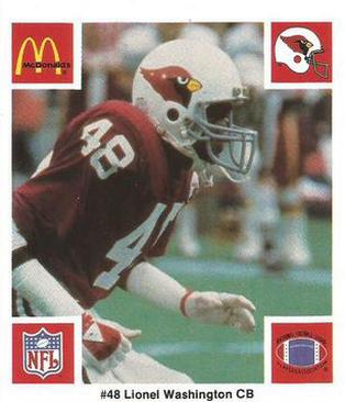 1986 McDonald's St. Louis Cardinals #NNO Lionel Washington Front