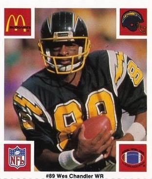 1986 McDonald's San Diego Chargers #NNO Wes Chandler Front