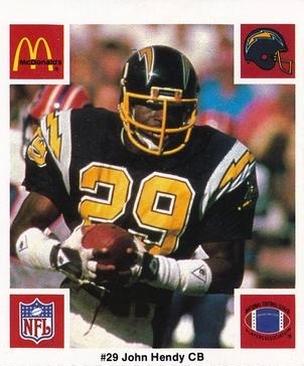 1986 McDonald's San Diego Chargers #NNO John Hendy Front