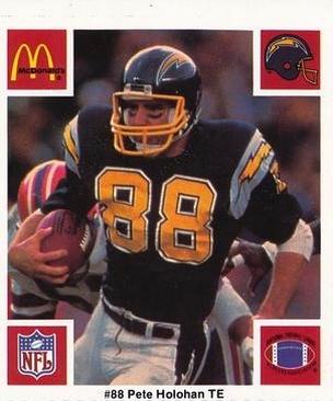 1986 McDonald's San Diego Chargers #NNO Pete Holohan Front