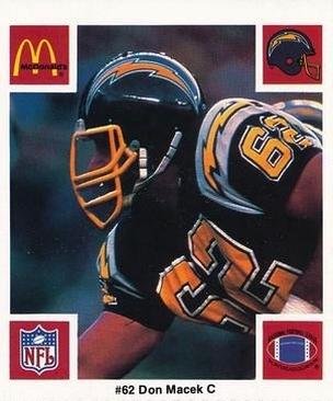 1986 McDonald's San Diego Chargers #NNO Don Macek Front