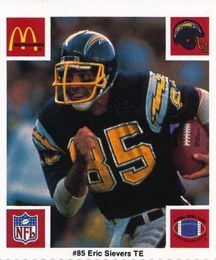1986 McDonald's San Diego Chargers #NNO Eric Sievers Front
