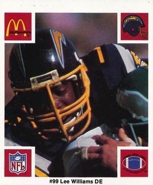 1986 McDonald's San Diego Chargers #NNO Lee Williams Front