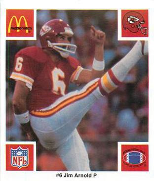 1986 McDonald's Kansas City Chiefs #NNO Jim Arnold Front