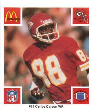 1986 McDonald's Kansas City Chiefs #NNO Carlos Carson Front