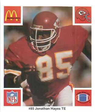 1986 McDonald's Kansas City Chiefs #NNO Jonathan Hayes Front