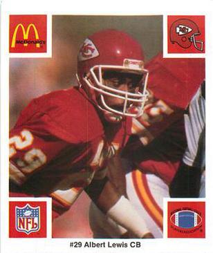 1986 McDonald's Kansas City Chiefs #NNO Albert Lewis Front