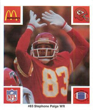 1986 McDonald's Kansas City Chiefs #NNO Stephone Paige Front