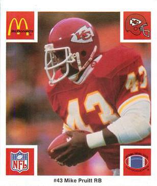 1986 McDonald's Kansas City Chiefs #NNO Mike Pruitt Front