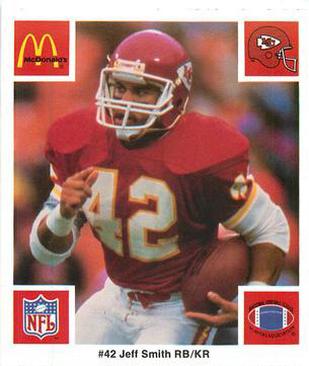 1986 McDonald's Kansas City Chiefs #NNO Jeff Smith Front