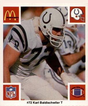 1986 McDonald's Indianapolis Colts #NNO Karl Baldischwiler Front