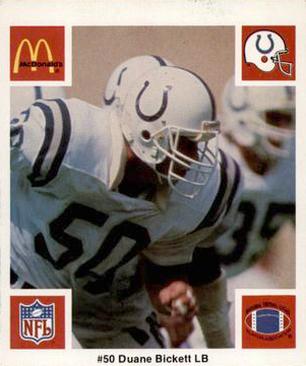 1986 McDonald's Indianapolis Colts #NNO Duane Bickett Front