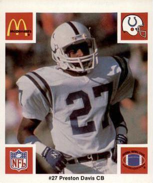1986 McDonald's Indianapolis Colts #NNO Preston Davis Front