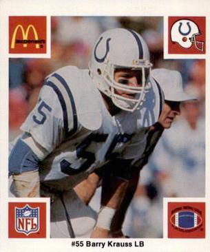1986 McDonald's Indianapolis Colts #NNO Barry Krauss Front
